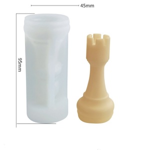 Moules en silicone pour bougies, figurines d'échecs de la série Chessman, décorations DIY faites maison - Product Image 3