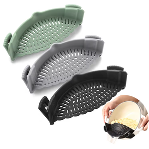 Wholesale Rice Fruits Spaghetti Pasta Noodle & Vegetable Colander <b>Snap</b> Clip on Drain Strainer Basket 2 Convenient Kitchen Use - Product Image 1