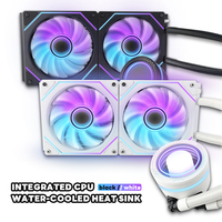 Pendingin CPU cair cermin 240 ARGB, casing PC komputer game dengan pompa untuk pendingin air 240mm