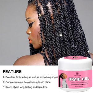 17.6 oz Custom Logo Neat Braid Loc&amp;Twist Non Residue Braiding 4C <strong>Hair</strong> Gel Extra Hold Egde Control Braid Gel Shine <strong>Jam</strong> - Product Image 6