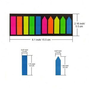 200 Sheet Self-Adhesive PET Material Page Markers Colored Tabs with Arrow Index for Books Notebooks <b>Sticky</b> Flags 1 Pcs Pack - Product Image 3