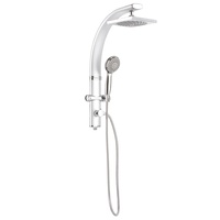Ensemble de panneaux de douche en aluminium multifonctions classiques HL-2430 comprenant un pommeau de douche pluie motif jet doux en céramique pour salle de bain