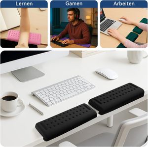 Soporte de Muñeca en Forma de L de Alta Calidad, 2 Piezas, para Borde de Escritorio, Color Negro, Embalaje para Envío por Correo - Product Image 6