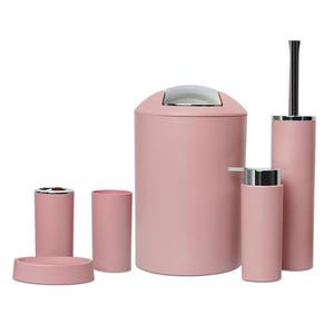 Set di accessori da bagno rosa da 6 pezzi portaspazzolino e Set di accessori da bagno per lozioni
