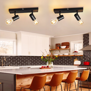 Spot de plafond double tête E27 rotatif en métal durable, idéal pour l'éclairage intérieur de la maison, du salon et de la chambre - Vente chaude - Product Image 4