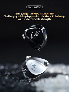 Auriculares Intrauditivos con Cable KZ Castor, 2DD HiFi, con Interruptor de Ajuste de Graves y Agudos, 3.5mm, para Estudio Musical - Product Image 5