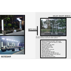 Banc intelligent intégré à l'énergie solaire avec recharge sans fil, plusieurs ports USB, transmission de données et matériaux durables - Product Image 4