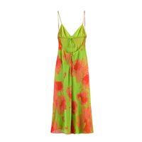 Vestido Midi Personalizado 2026 con Tirantes Finos, Estilo Vintage, Vestido de Verano con Tirantes Ajustables y Estampado Floral, OEM/ODM