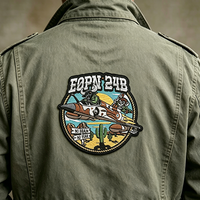 Patch brodé personnalisé à logo, en sergé haute densité, avec fixation auto-agrippante thermocollante ou à coudre, pour sacs à dos, vestes et chapeaux