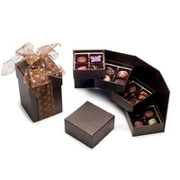 Boîte d'emballage en papier de chocolat de Ramadan vide personnalisée, magnétique de luxe à porte ouverte, boîtes cadeaux de truffe de chocolat