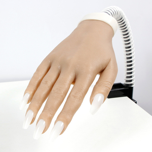 Main d'entraînement en silicone pour la formation en salon, modèle flexible pour la pratique du nail art, support pour 100 embouts, ensemble d'outils de présentation pour mannequin de manucure - Product Image 4