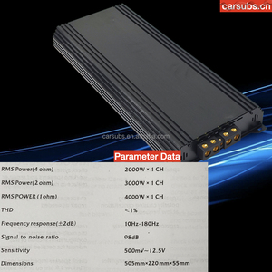 Amplificateur de <span class=keywords><strong>voiture</strong></span> monobloc dynamique 0,5 ohm, fabrication coréenne, 1 ohm, pour subwoofer, RMS <span class=keywords><strong>4000W</strong></span>, classe D, crête 8000W, basses puissantes - Product Image 3