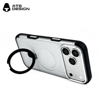 Coque transparente givrée en gros pour iPhone 18 17 Pro Max avec anneau de support rotatif anti-jaunissement