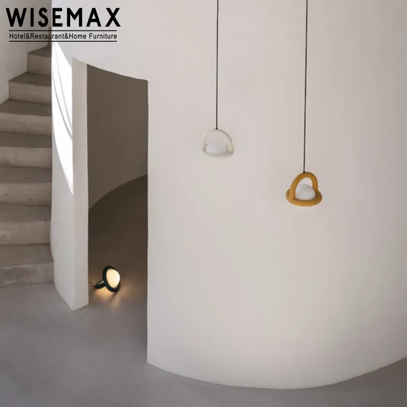 WISEMAX furnitur Nordic pintar dekoratif bola akrilik bentuk bohlam dengan Resin lampu gantung samping tempat tidur furnitur rumah