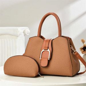 Simple Solid Color Handbag Purse Set 2 PCS Lady's Leather Crossbody <b>Sling</b> <b>Bags</b> - Product Image 2