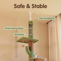 Arbre à chat Cactus en panneau de particules pliable, luxueux, moderne, écologique, avec lit pour chat, griffoir et jouet, Sky Pillar Carton