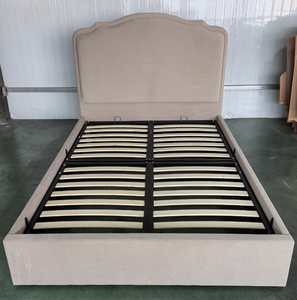 Lit de rangement moderne à plateforme hydraulique, sans sommier requis, tête de lit haute, simple, double, de luxe, <span class=keywords><strong>matrimonial</strong></span>, king size, avec vérin à gaz - Product Image 6