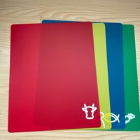 Planche à découper en PP, lot de 4, fournie par l'usine, planche à découper en plastique flexible pour la cuisine, multifonctionnelle, pour découpe classifiée, en stock