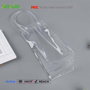 UIOWIO Fabriek Aangepaste Verkoop Enkelvoudige Herbruikbare Transparante Wijnkoeler Plastic IJs Wijn Champagne Bierfles Draagtassen Aangepast Logo - Product Image 1