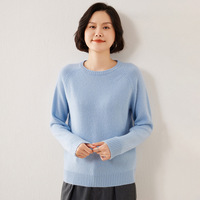 Pulls en cachemire pur à 100% pour femmes, col rond, tricotés, automne-hiver, décontractés, chauds