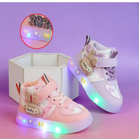 Chaussures lumineuses pour enfants, motif dessin animé, souples, résistantes, en PVC, amorties, flexibles, pour l'extérieur, décontractées, nouvelles chaussures de princesse