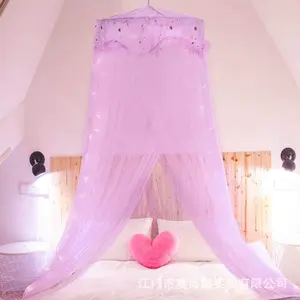 Korean Style Elegant Lace Hanging Curtain Round Dome Princess Bed Canopy Mosquito Net