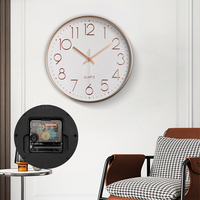 Dekorasi Kamar Tidur Kantor Warna Putih Jam Dinding Plastik Custom Fashion Modern Minimalis Ukuran Besar Bulat Analog Digital Logo