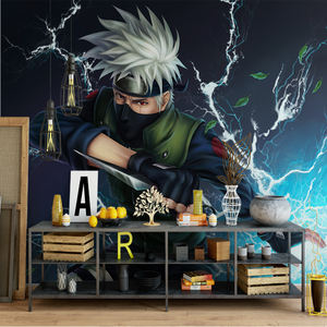 Carta da Parati 3D Anime <span class=keywords><strong>Hatake</strong></span> <span class=keywords><strong>Kakashi</strong></span> Lightning, Adesiva, Impermeabile, Moderna, in Seta, Dimensioni Personalizzabili, Decorazione Murale per Bagno - Product Image 4