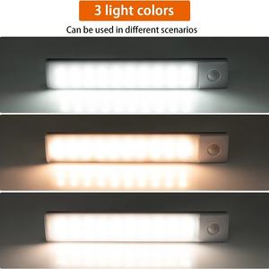 Paquete de 2 Luces con Sensor de Movimiento para Debajo del Gabinete, 40 LED, Recargables por USB, Funcionan con Batería, Luz LED para Armario, Inalámbricas, Magnéticas, Regulables - Product Image 2