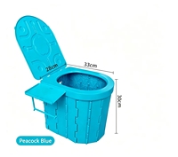 Toilette pliable pour voiture, toilette mobile portable d'extérieur, toilette d'urgence anti-odeur et anti-renversement pour les voyages en voiture