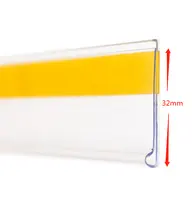 פלסטיק PVC אקריליק פנל סופרמרקט מחיר תג תצוגת מדף נתונים רצועת בעל תווית עם דבק קלטות