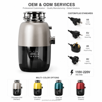 Bk Supplier 1HP Brushless Quiet Motor ETL Stainless Steel Energy Efficient Class a Food Waste Disposer for Residential Sink Use