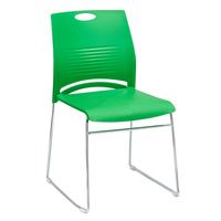 Chaise de conférence empilable en plastique, chaise de formation ergonomique sans accoudoirs avec structure métallique pour bureau et salle de classe