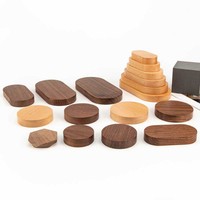 Support de présentation en bois massif ovale écologique en gros de Runwood, décoration de bureau DIY, figurines, support pour la maison, la voiture
