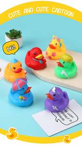 Juguetes de baño para bebés, coloridos patos de <span class=keywords><strong>goma</strong></span> con sonido exprimible, patos flotantes de <span class=keywords><strong>goma</strong></span> suave, <span class=keywords><strong>bañera</strong></span> de bebé, juguetes de ducha para niños pequeños - Product Image 6