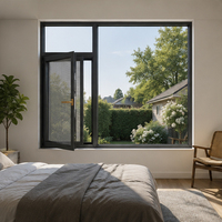 Fenêtres à battants en aluminium sur mesure, cadres à rupture de pont thermique, verre isolant pour projets de villas, d'appartements et d'hôtels