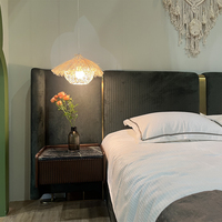 Muebles italianos Modernos Personalizados King Size Juegos de dormitorio de madera de cuero Cama de lujo para muebles de hoteles