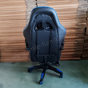 Chaise de bureau pivotante à dossier haut en similicuir, siège en cuir réglable, cadre en fer, base en nylon, repose-pieds, chaise de gaming chinoise - Product Image 5