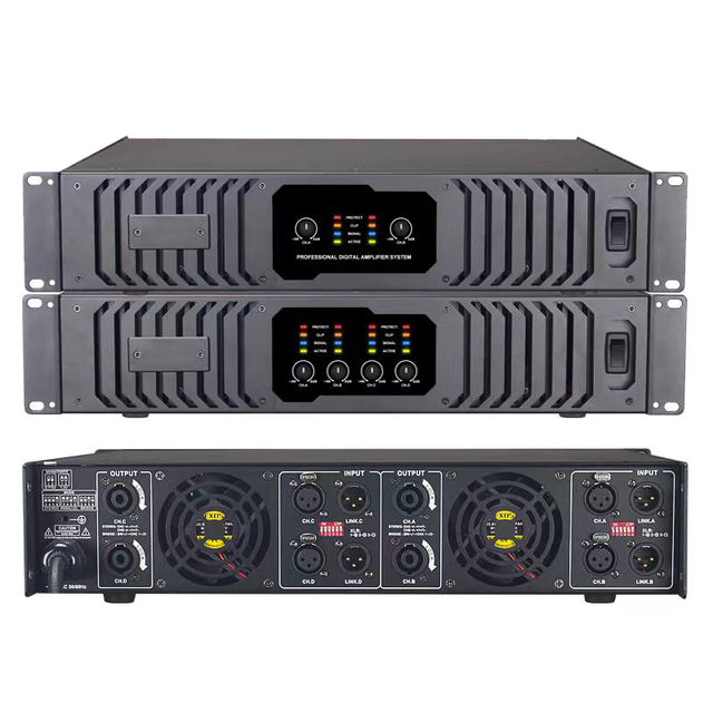 TopYun AX-4600 Professional Power Amplifier 2/4 Channel Professional Audio Power Amplifier 600W*4 Sound Stereo Amplifiers 1.5U