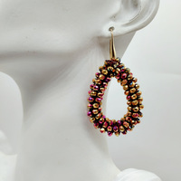 Gaovo Boucles d'oreilles pendantes goutte d'eau en perles de rocaille faites à la main, style Bohème Chic Tendance Unique, Bijoux d'oreille de mode pour la vente en gros transfrontalière