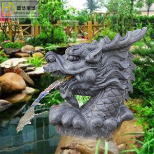 Jiahua <b>Stone</b> Carved Dragon Water Sprayer Outdoor Fountain Garden Decor Chinese Style <b>Landscape</b> Ornament - Product Image 5