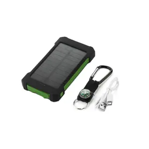 8000毫安时10000毫安时电源组，带太阳能电池板5v USB双便携式充电电源组，用于手机充电器通用电源组