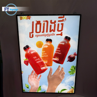Boîte à lumière LED ultra-mince rétroéclairée avec cadre en aluminium pour affichage publicitaire de café et restaurant