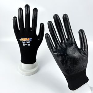 Guantes de Trabajo Recubiertos de Nitrilo Negro, Antideslizantes, Resistentes al Aceite, Personalizables, Guantes de Seguridad Laboral - Product Image 3