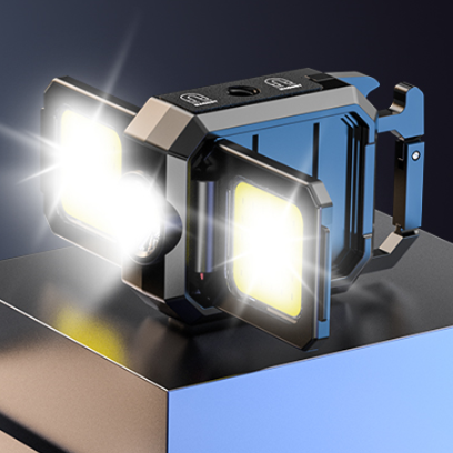 Dual Light Source COB Led Work Light Multi Functional Rechargeable Key Chain Light