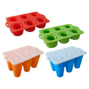 Moule à glaces en silicone pliable, formes multiples (étoile, coquille, cercle, nuage), pour sucettes glacées, gain de place, réutilisable - Product Image 5