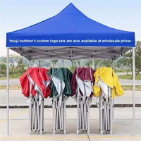 Tente pliante robuste en aluminium YTSF-D2 pour salon professionnel, installation sans outil, personnalisable, marquage couleur intégrale, stand d'exposition