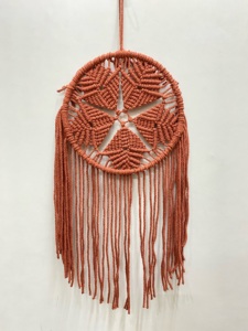 Attrape-rêves en coton naturel fait à la main Art déco pour la décoration de bureau à domicile matériau durable pour Ramadan anniversaire artisanat Diwali - Product Image 3
