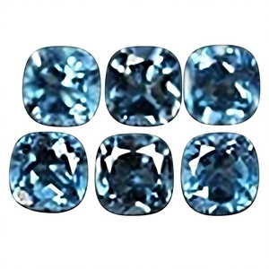Topacio Azul Suizo Natural, Corte Cojín de 12x12mm, Piedras Preciosas Sueltas, Certificado Gopika, Precio al por Mayor, Lote de Gemas de Topacio Azul de 12x12mm - Product Image 3