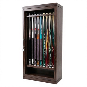 Armoire de rangement pour queues de billard à humidité contrôlée, vitrine pour queues de billard, présentoir aspect bois pour salle de jeux - Product Image 3
